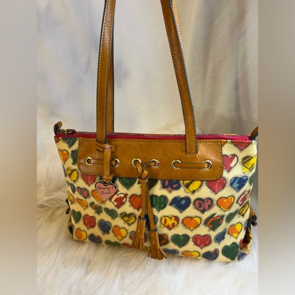 Dooney & Bourke Hearts Print Shoulder Tote Bag